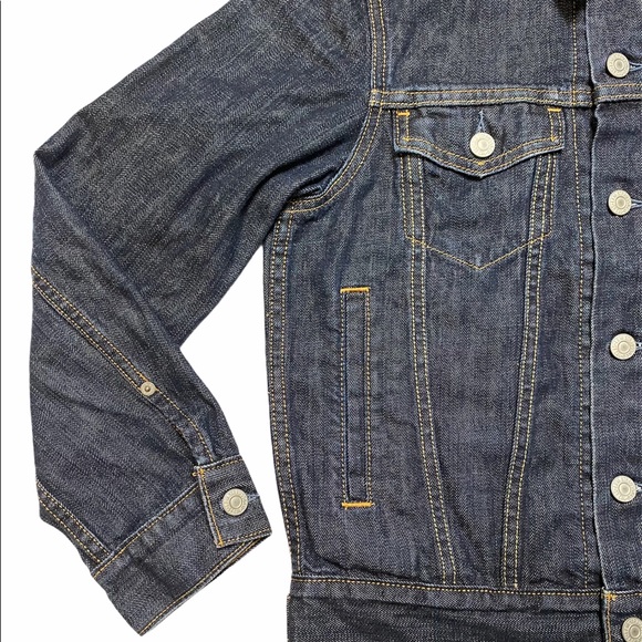 LEVI STRAUSS Red Tab Dark Blue Denim Button Jacket - Picture 5 of 10